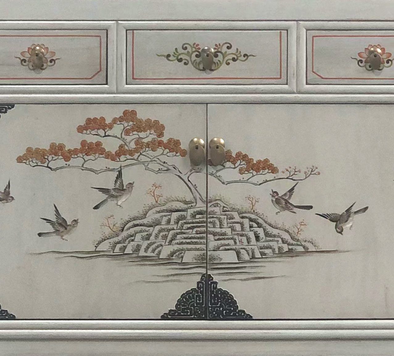 Vintage Asia Chinese Chest of Drawers Sideboard Shelf "Vintagefog" - Item 33082-12