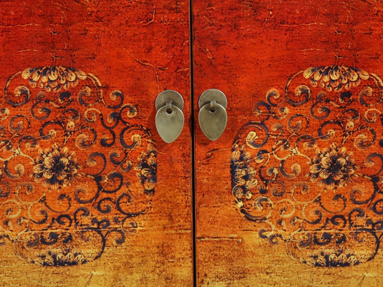 Vintage Asia Oriental Chest of Drawers Sideboard Cabinet "Fire" - Item No. 34372-2