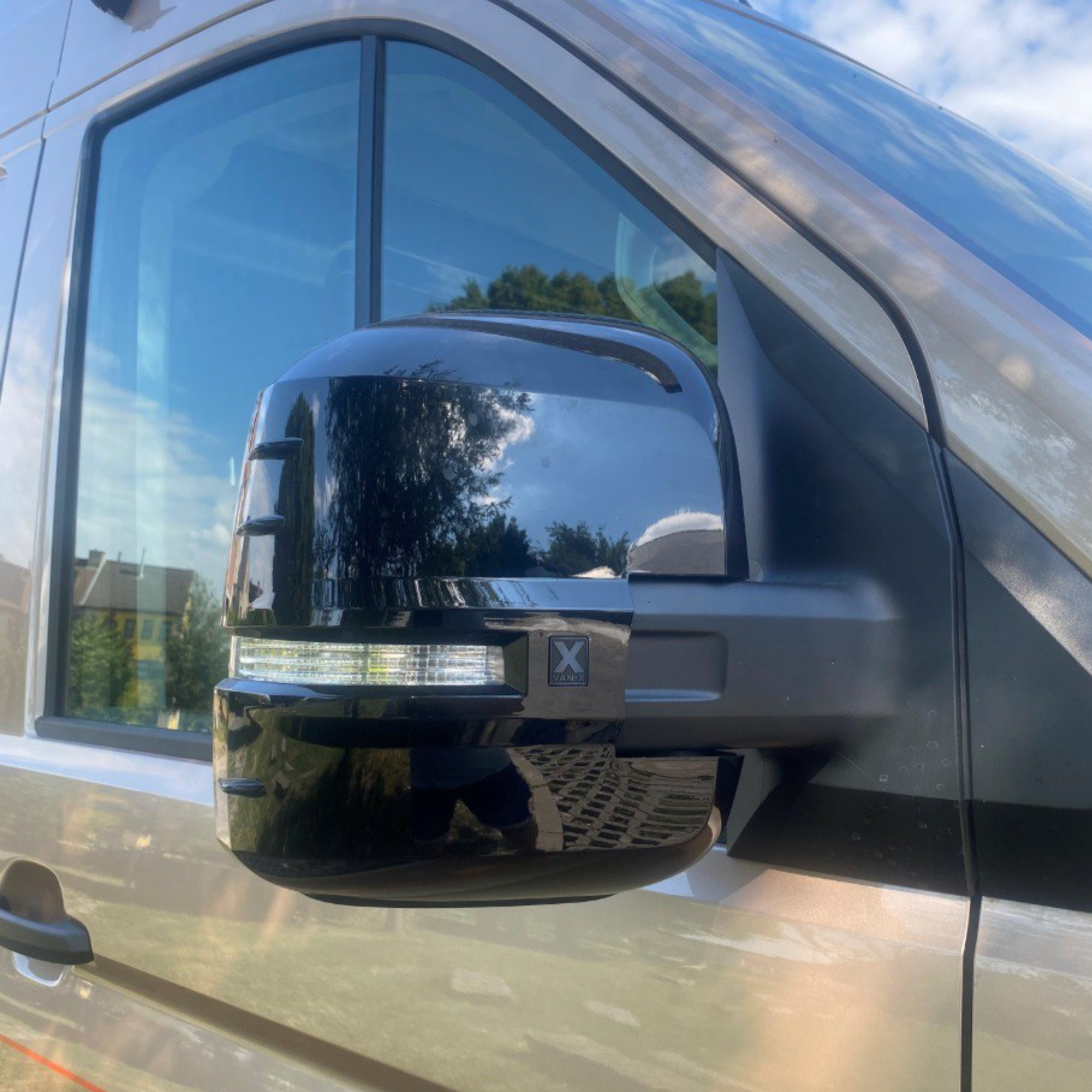 For VW Crafter New Shape Mirror Covers - Set of 2 - Gloss Black | Van-X