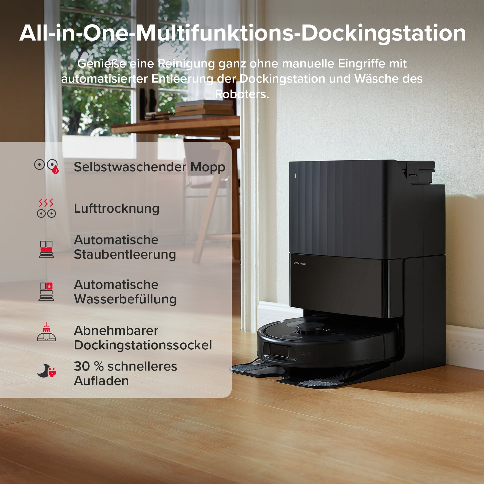 Roborock QV 35A Saugroboter Set (verbessert von Qrevo S) mit Multifunktionsdock (mit Staubsaugerbeutel*2 Stück)