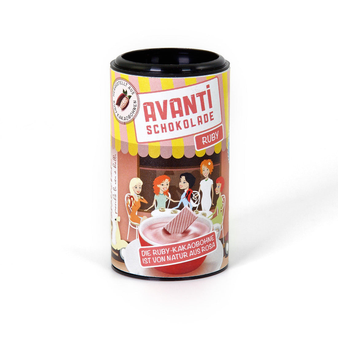 AVANTI Drinking Chocolate Tasting Set - 4x30g Mini Tins (Ruby, White, Dark, Milk Chocolate) - Italian Creamy