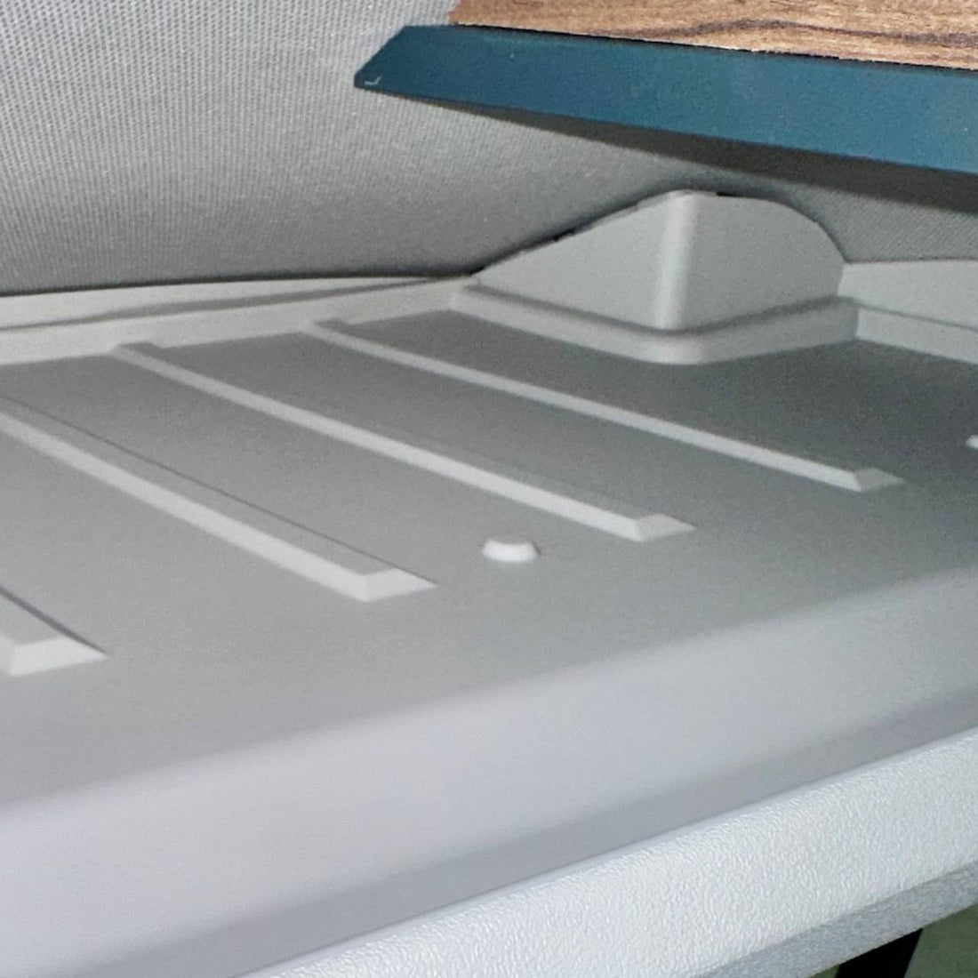 For VW Crafter Front Cab Shelf Light Gray Rubber Inserts – Storage Liner (2018+)