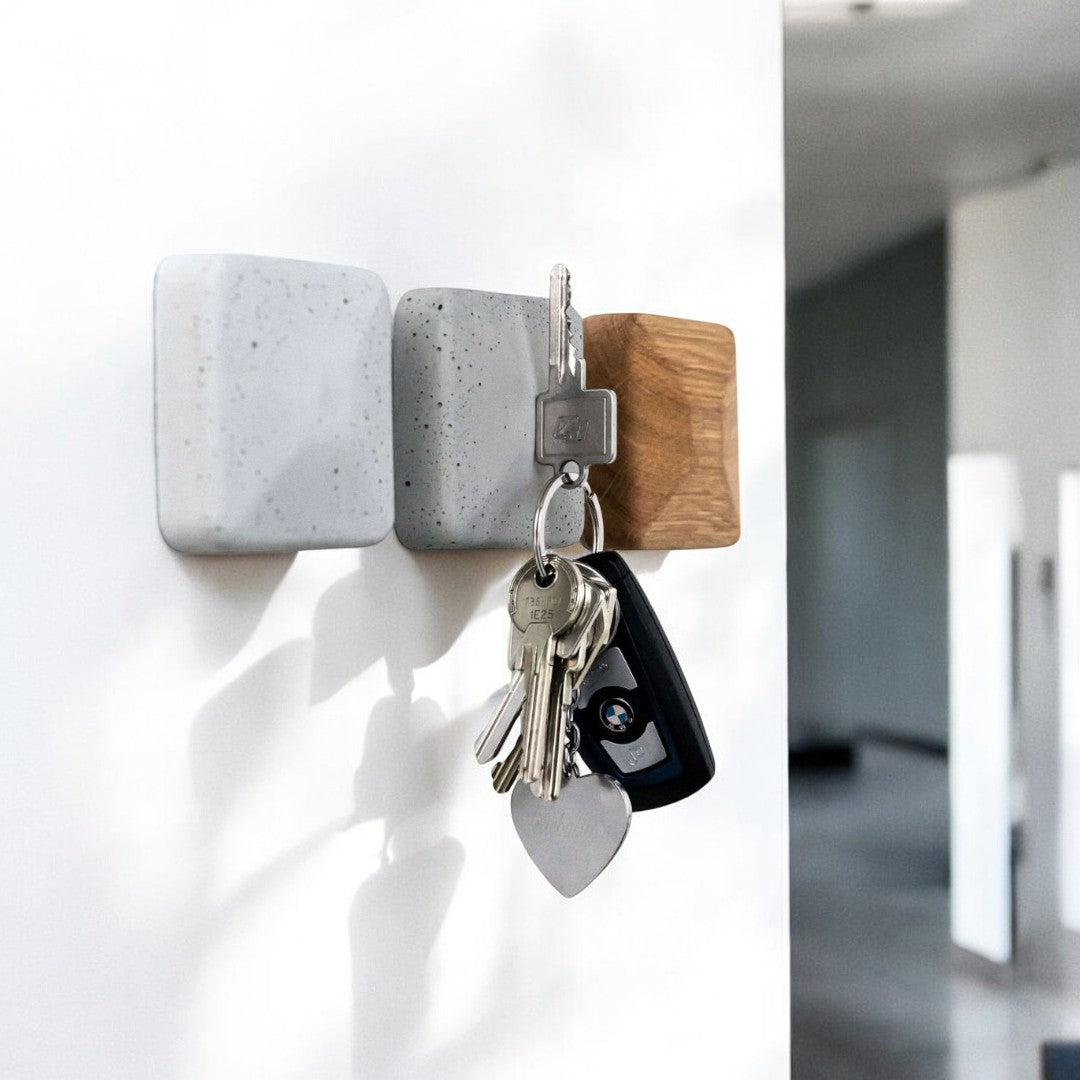 Magnetischer Schlüsselhalter HAMO (3er Set) – extra starke Magnete für Schlüsselringe, modernes Design für Flur & Eingang