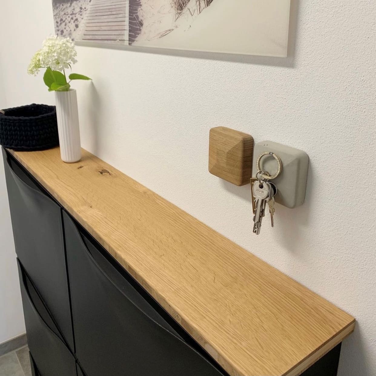 Magnetischer Schlüsselhalter HAMO (3er Set) – extra starke Magnete für Schlüsselringe, modernes Design für Flur & Eingang