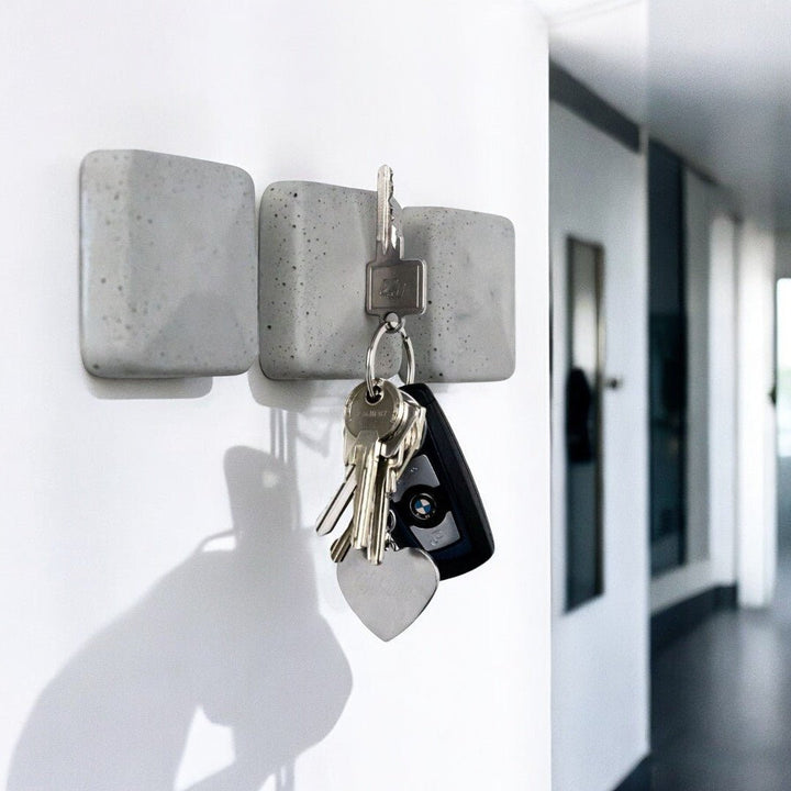 Magnetic Key Holder HAMO (Set of 3) – extra strong magnets for keyrings, modern design for hallway & entrance