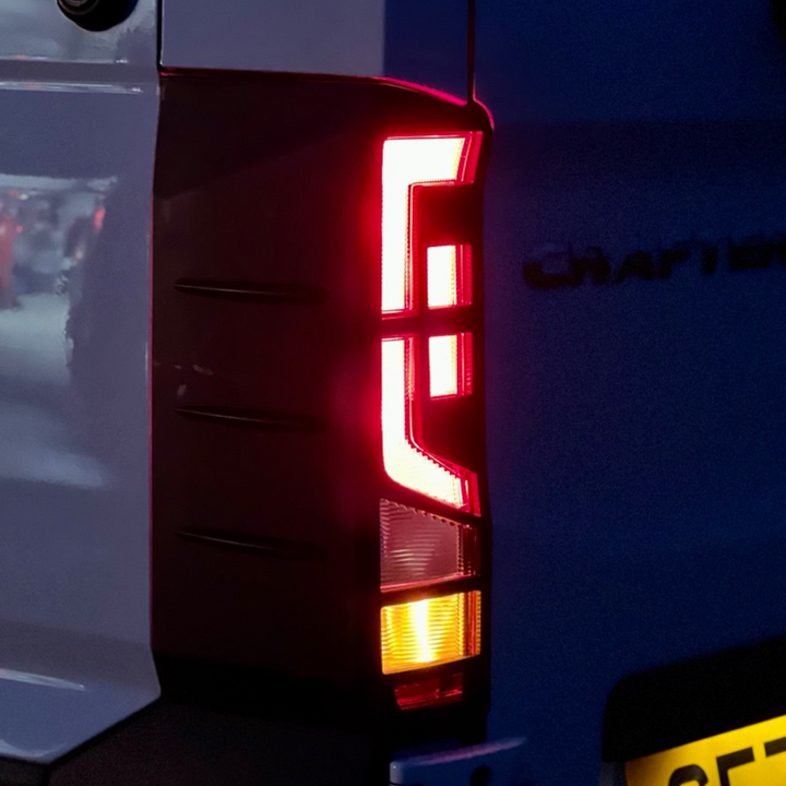 For Volkswagen Crafter Rear Light Guards - Gloss Black (2018 Onwards)