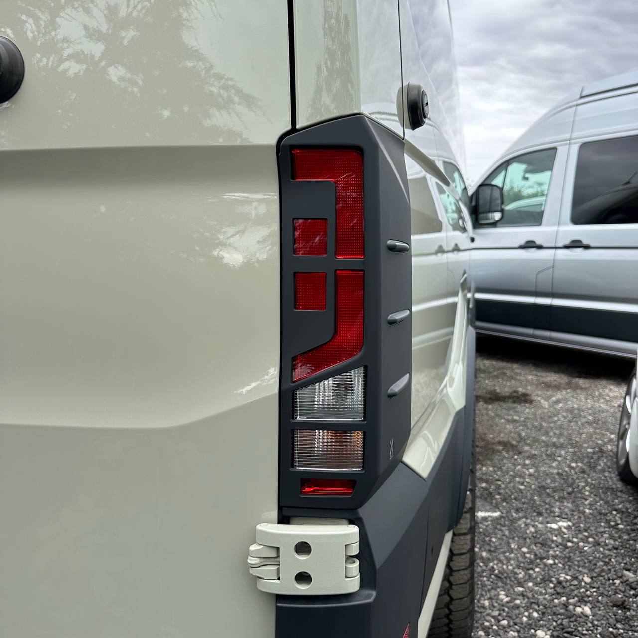 For VW Crafter Rear Light Guards - Hammerite Ultimate Matte Black (2018 Onwards)