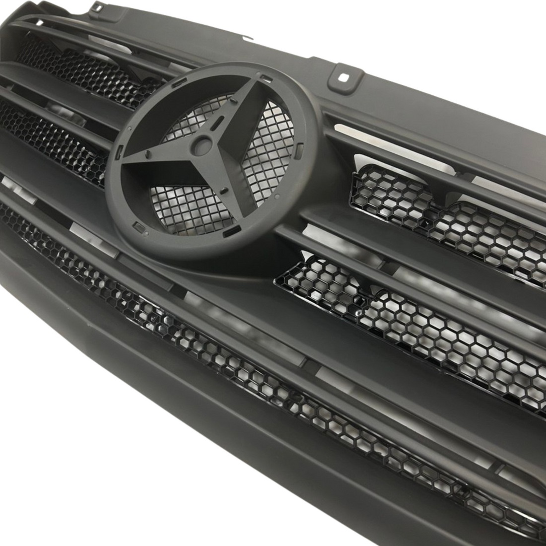 Mercedes Sprinter 907 Honeycomb Grille Inserts, Upper – Honeycomb Mesh Set (5-piece) made of ABS, paintable, incl. clips