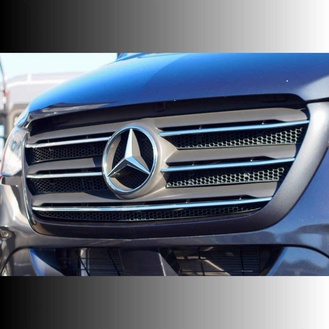 Mercedes Sprinter 907 Honeycomb Grille Inserts, Upper – Honeycomb Mesh Set (5-piece) made of ABS, paintable, incl. clips