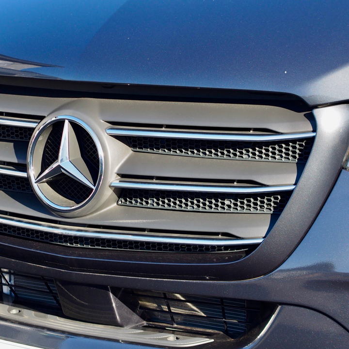 Mercedes Sprinter 907 Honeycomb Grille Inserts, Upper – Honeycomb Mesh Set (5-piece) made of ABS, paintable, incl. clips