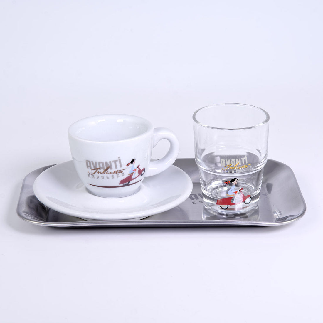 AVANTI Serving Tray made of matte stainless steel – non-slip coffee tray for espresso & cappuccino (21.5x13 cm)