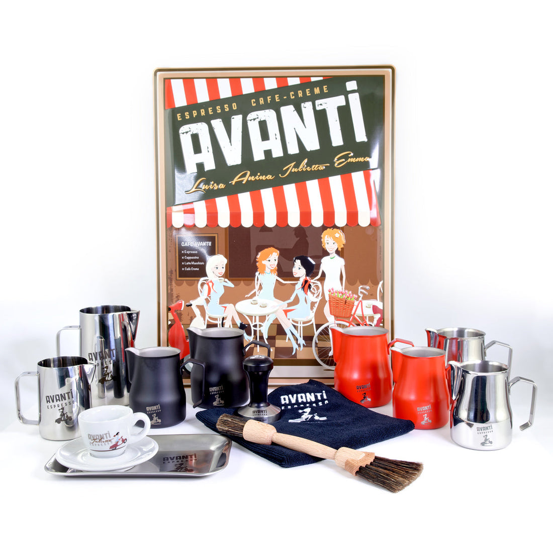 AVANTI Serving Tray made of matte stainless steel – non-slip coffee tray for espresso & cappuccino (21.5x13 cm)