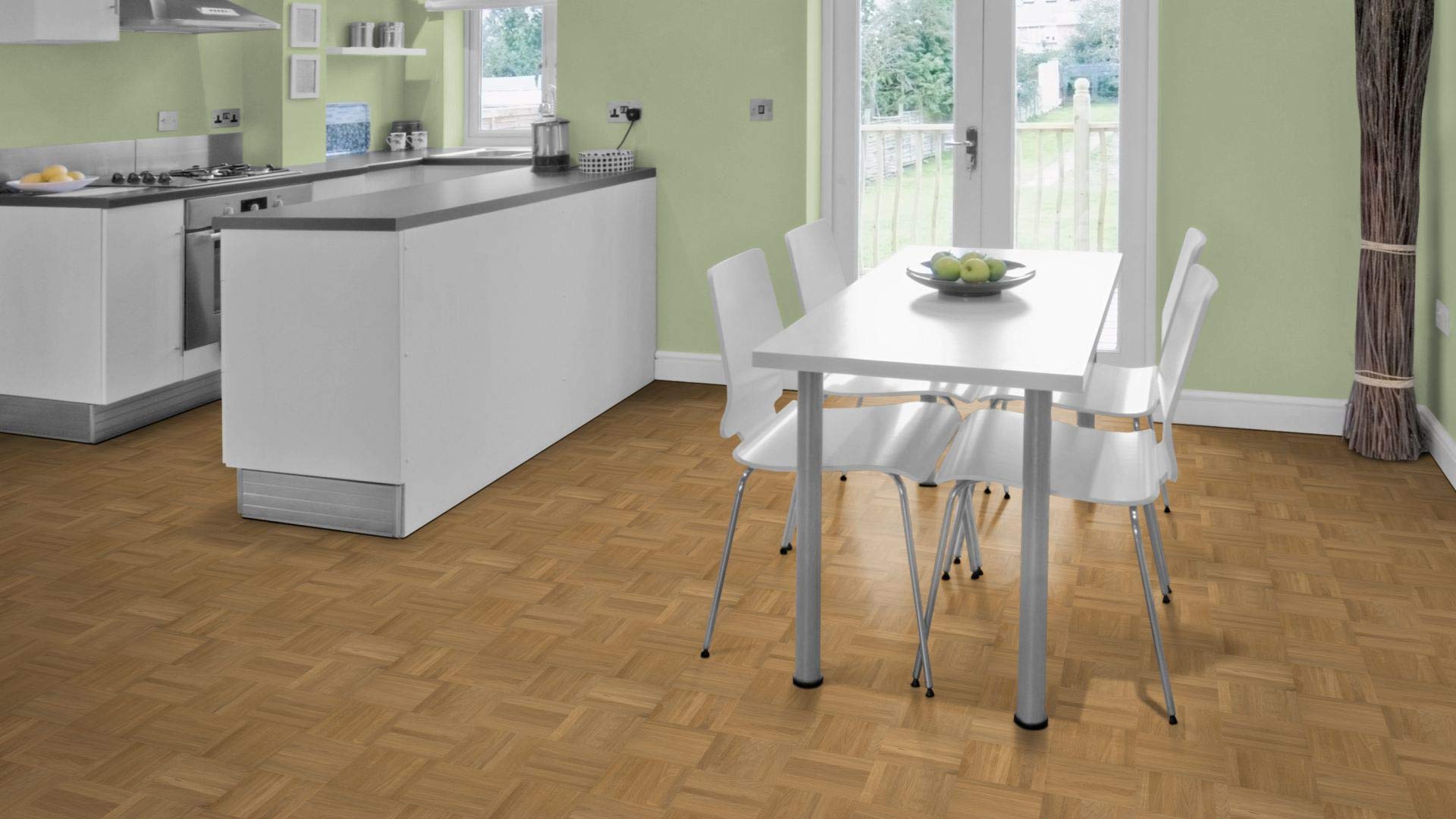 Mosaikparkett Eiche Natur/Select 8mm - Hochwertiges Massivparkett - Verlegeelement Würfel - 4,10qm - 100% FSC®-zertifiziert