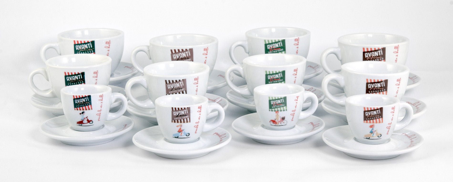 AVANTI Milchkaffeetasse „LUISA“ – 2er Set inkl. Untertassen, 290 ml, dickwandig & robust