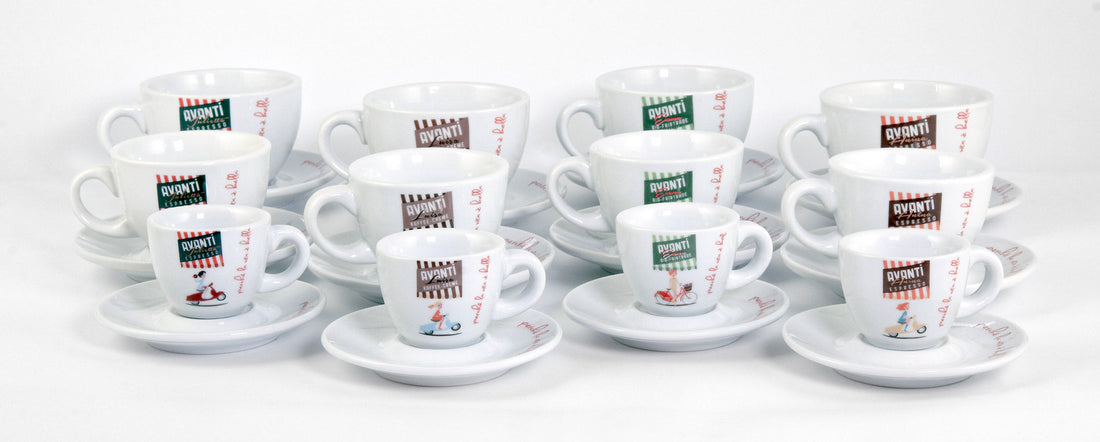 AVANTI Milchkaffeetasse „LUISA“ – 2er Set inkl. Untertassen, 290 ml, dickwandig & robust
