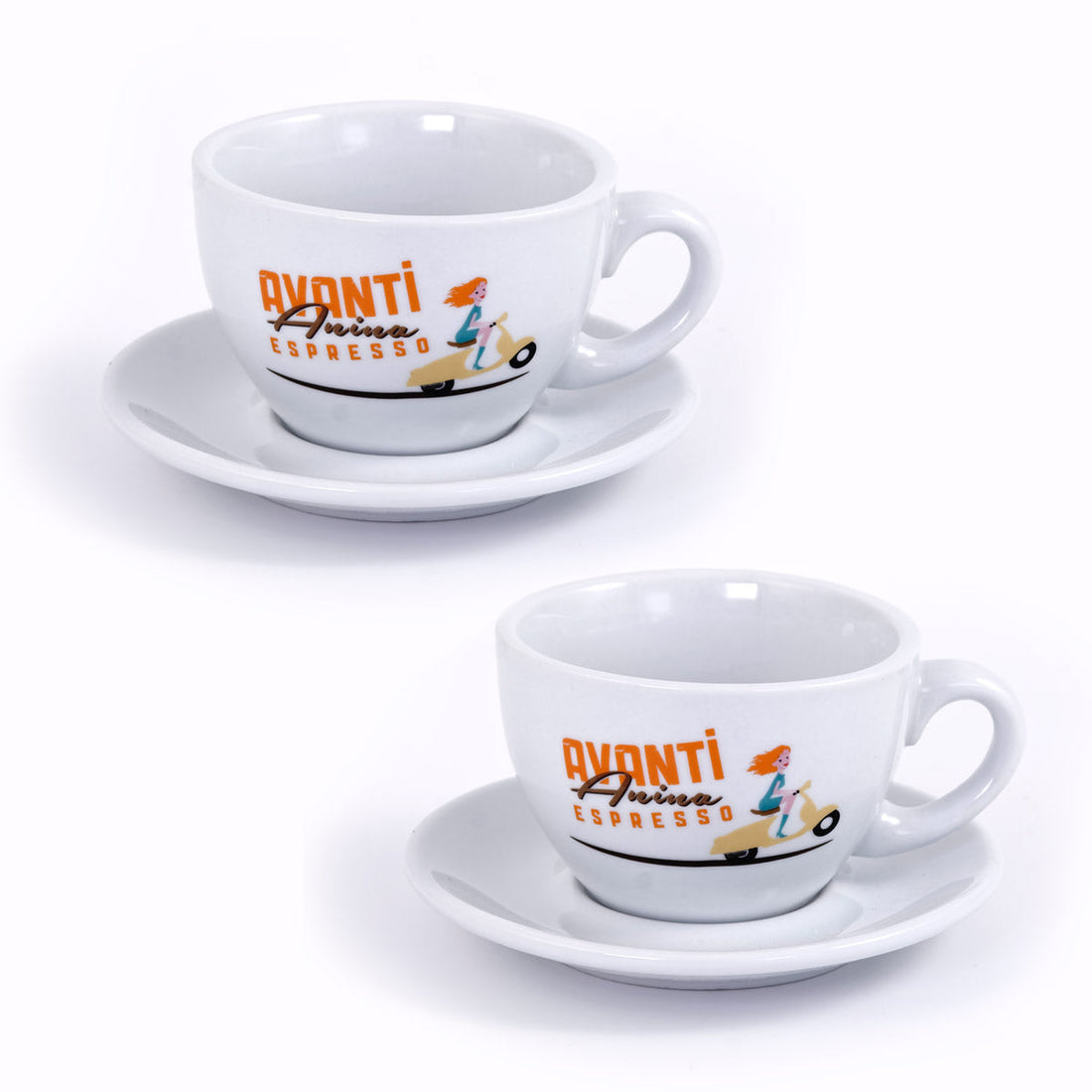AVANTI Latte Macchiato Mug "ANINA" – Set of 2 incl. saucers, 290 ml, thick-walled & robust