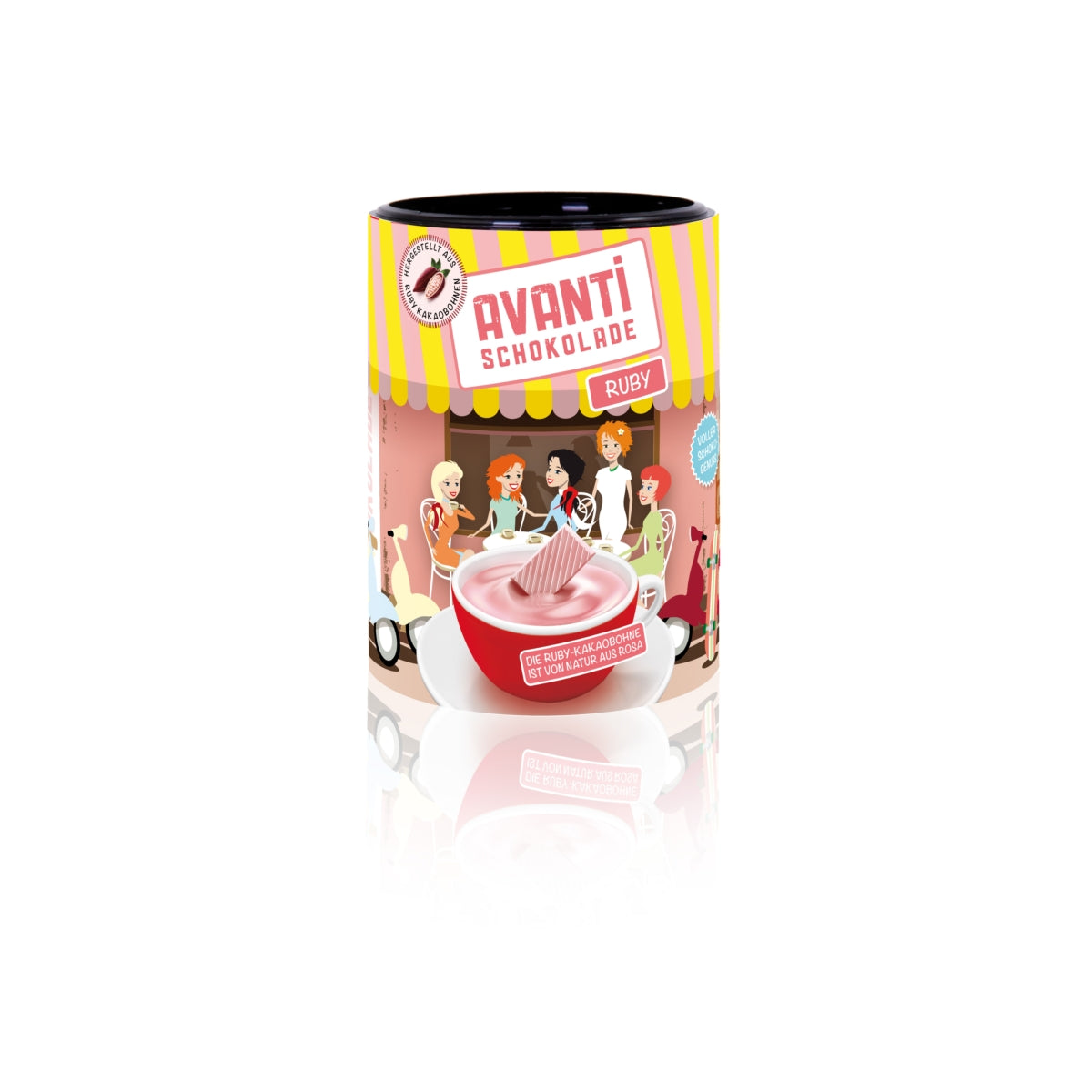 AVANTI Drinking Chocolate Ruby – 400 g tin, fruity-tart cocoa with Ruby chocolate (hot & frothy)