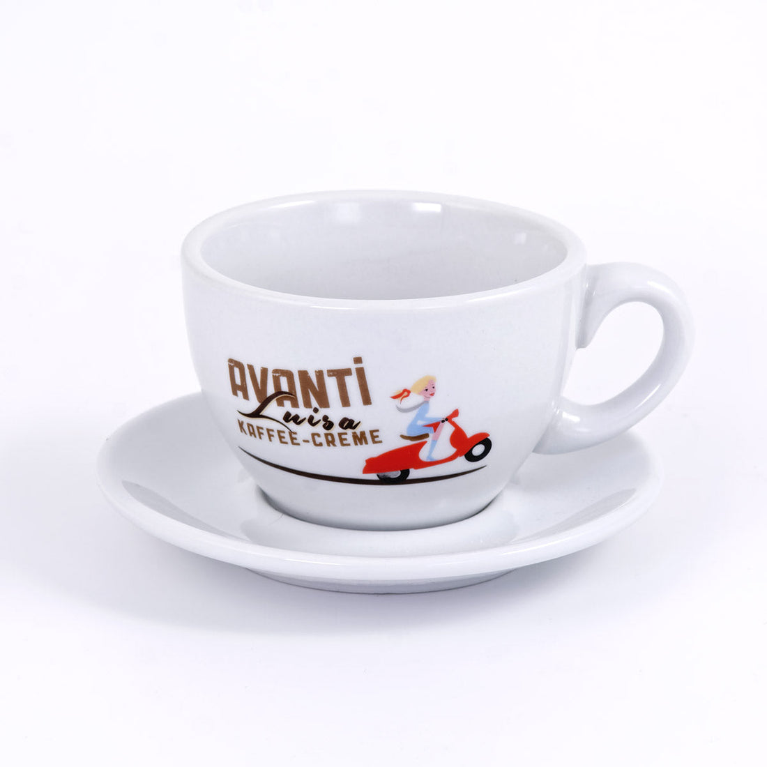 AVANTI Milchkaffeetasse „LUISA“ – 2er Set inkl. Untertassen, 290 ml, dickwandig & robust