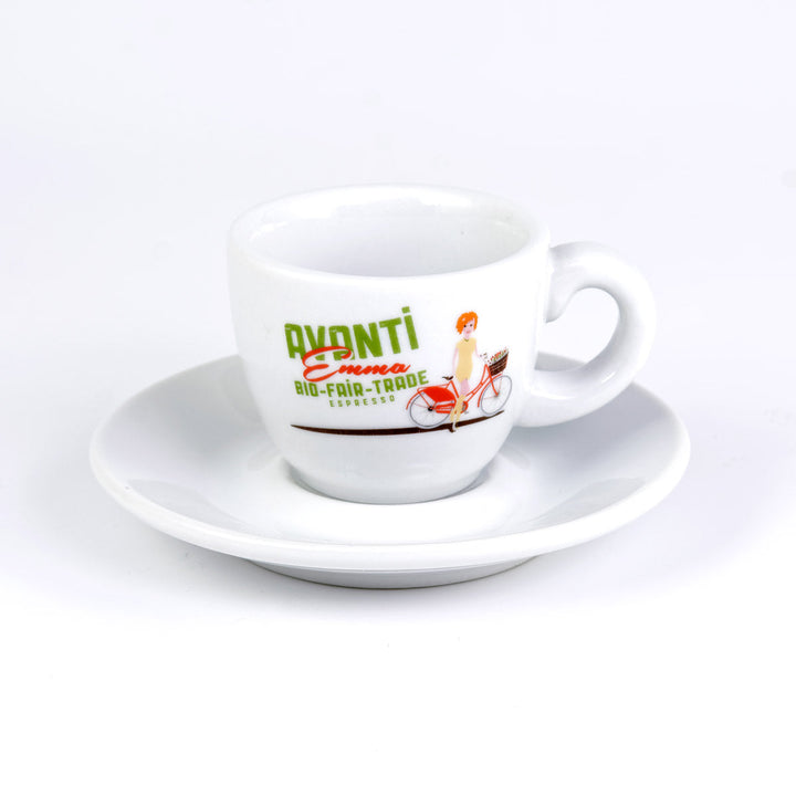 AVANTI Espresso Cup "EMMA" – Set of 2 Incl. Saucers, 70 ml, Thick-Walled & Robust