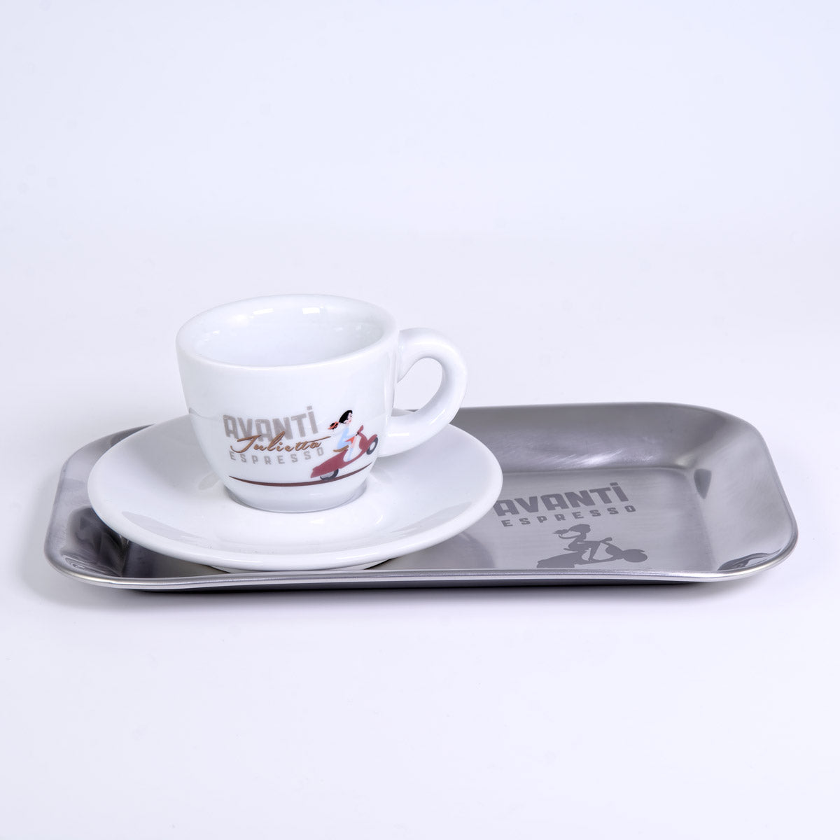AVANTI Serving Tray made of matte stainless steel – non-slip coffee tray for espresso & cappuccino (21.5x13 cm)