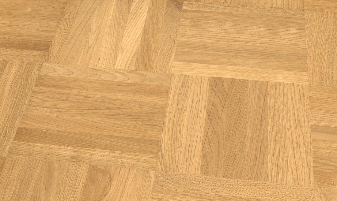 Mosaikparkett Eiche Natur/Select 8mm - Hochwertiges Massivparkett - Verlegeelement Würfel - 4,10qm - 100% FSC®-zertifiziert