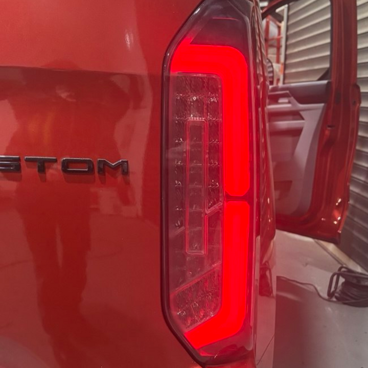 Ford Transit Custom (from 2024) LED Tail Lights Smoke – smoked lenses, Plug & Play, road legal