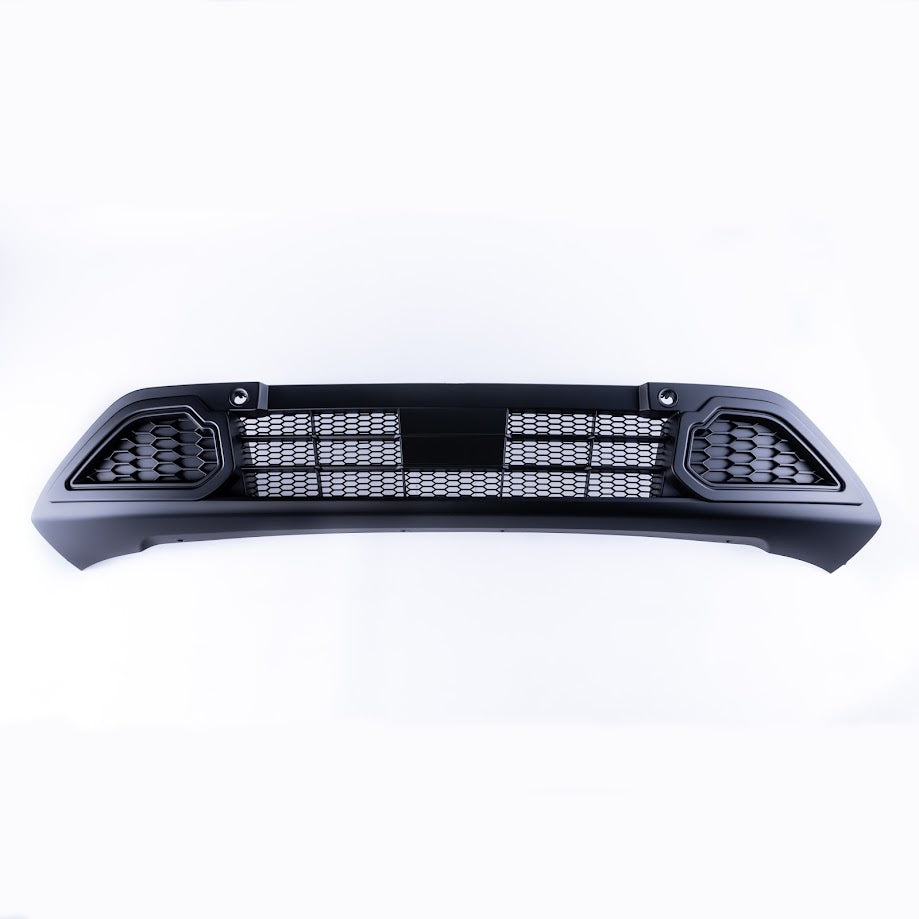 For Ford Transit Custom Honeycomb Grille Set - Gloss Black Top &amp; Matte Black Lower - Ready to Fit