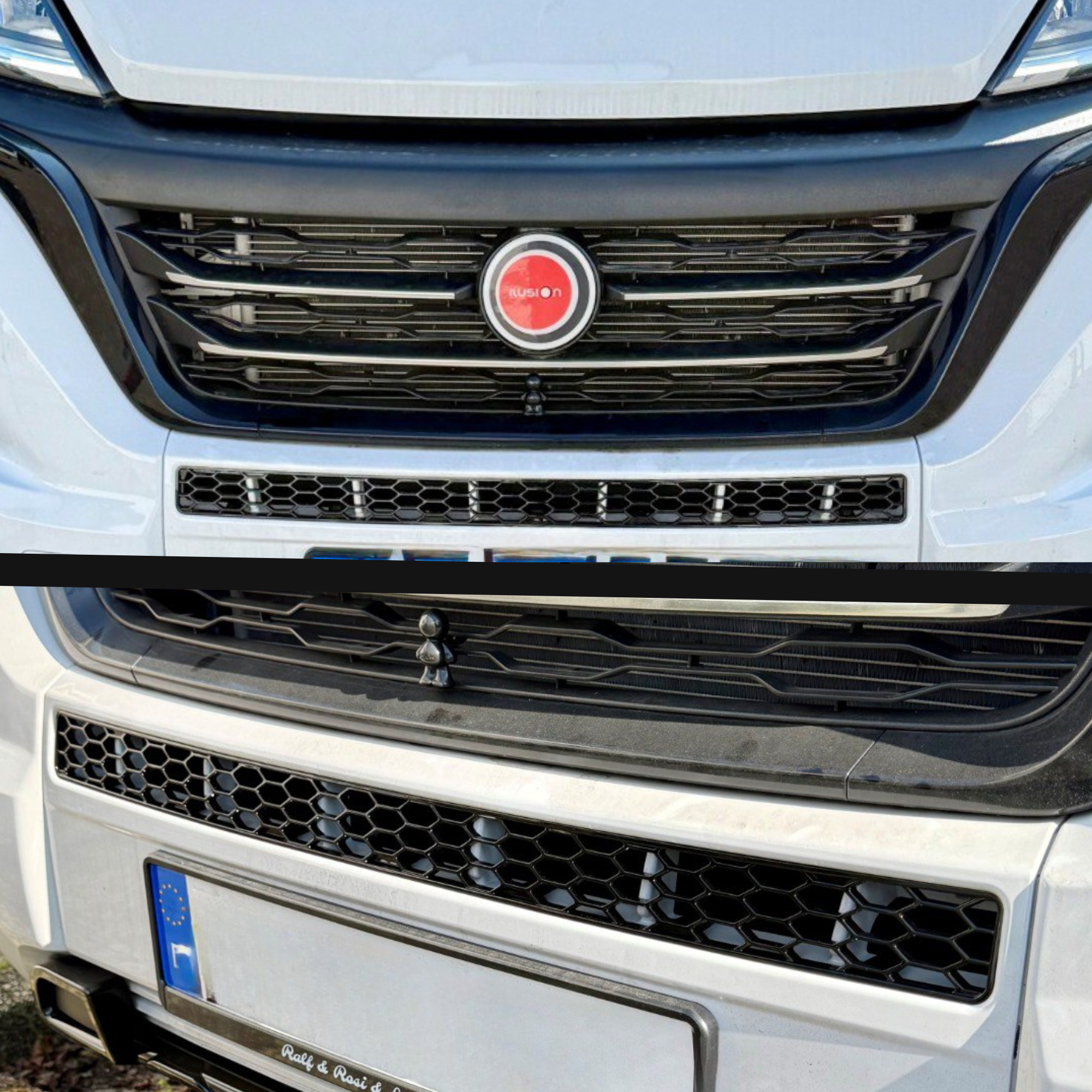 For Peugeot Boxer Bumper Honeycomb without Parking Sensors - Gloss Black