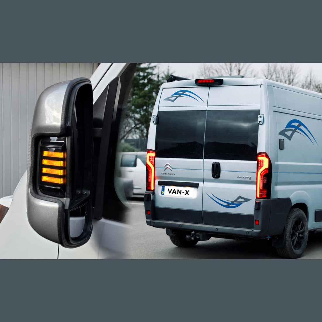 Fiat Ducato Full-LED Rückleuchten „Smoked“ (Van-X) – E-Mark & TÜV – Set (2 Stück) – Plug & Play – Dynamic Blinker – NEU