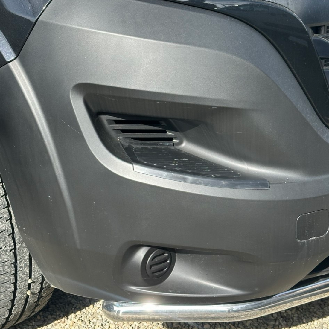 For Opel Movano Front Bumper Foot Plate Protectors – Black, Set of 2 | Van-X