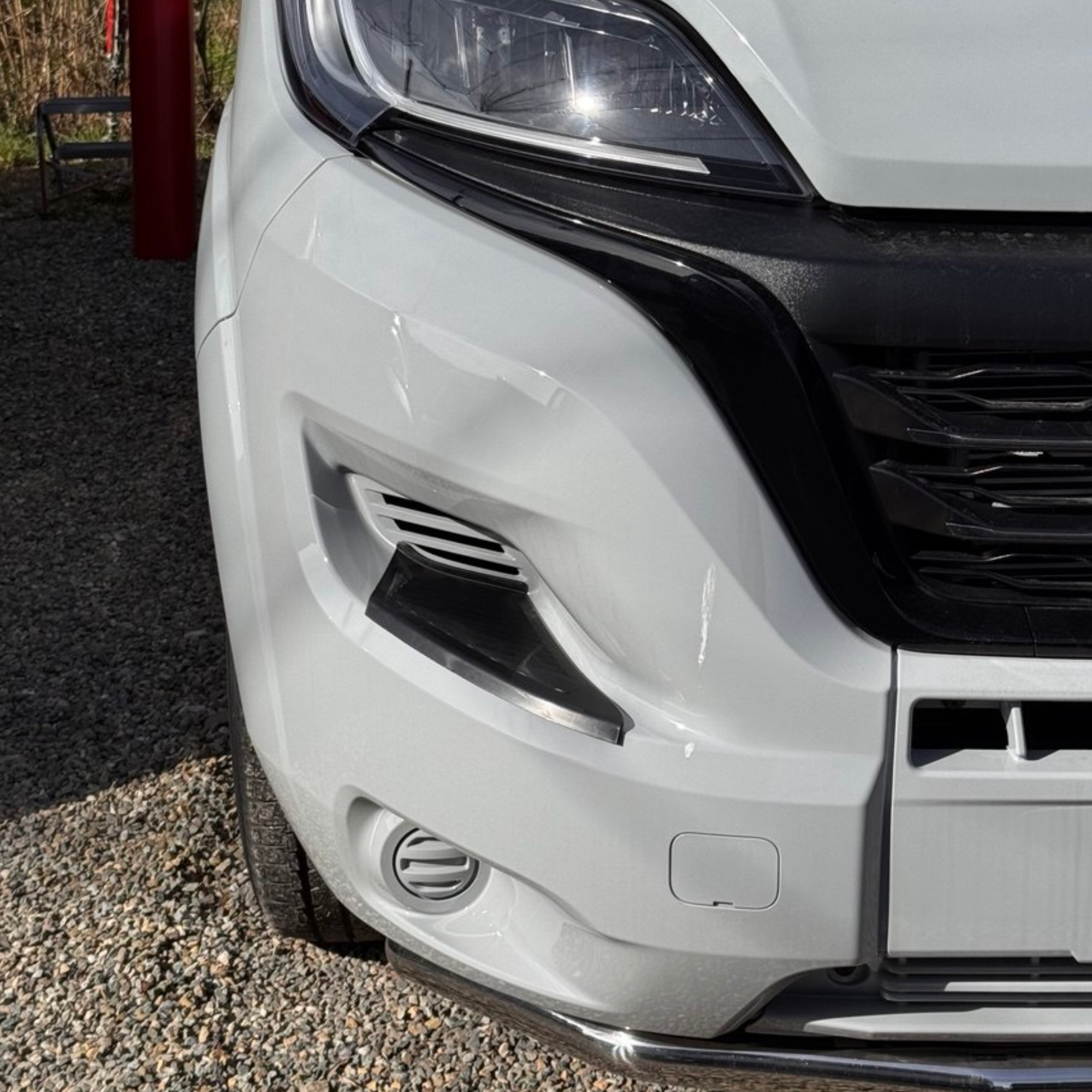 For Peugeot Boxer Front Bumper Foot Plate Protectors – White, Set of 2 | Van-X