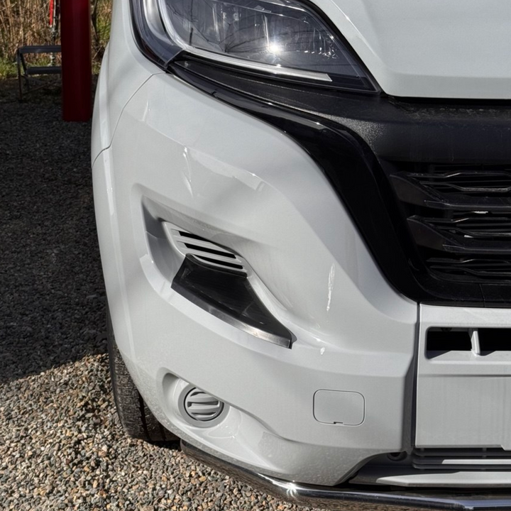 For Peugeot Boxer Front Bumper Foot Plate Protectors – White, Set of 2 | Van-X