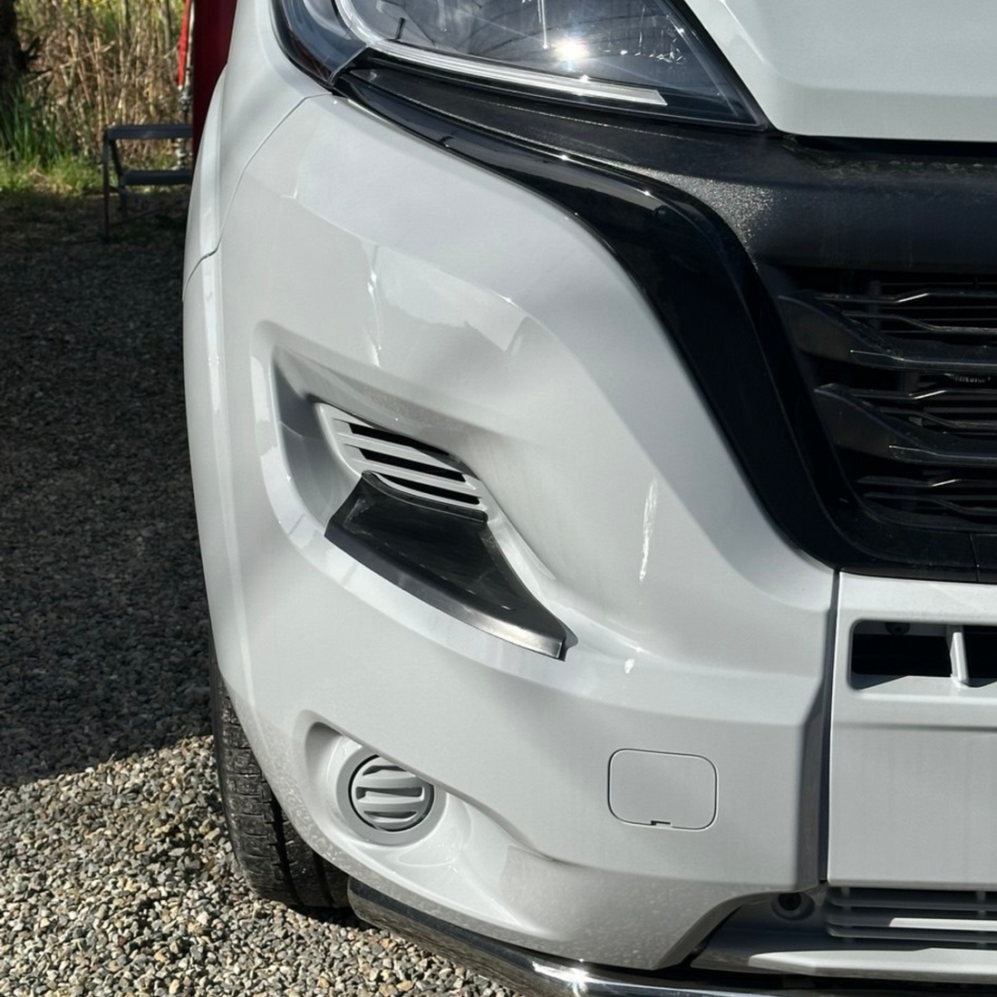 For Fiat Ducato Front Bumper Foot Plate Protectors – Black, Set of 2 | Van-X