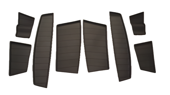 For Toyota Proace Door Pocket Rubber Inserts / Mats - Black