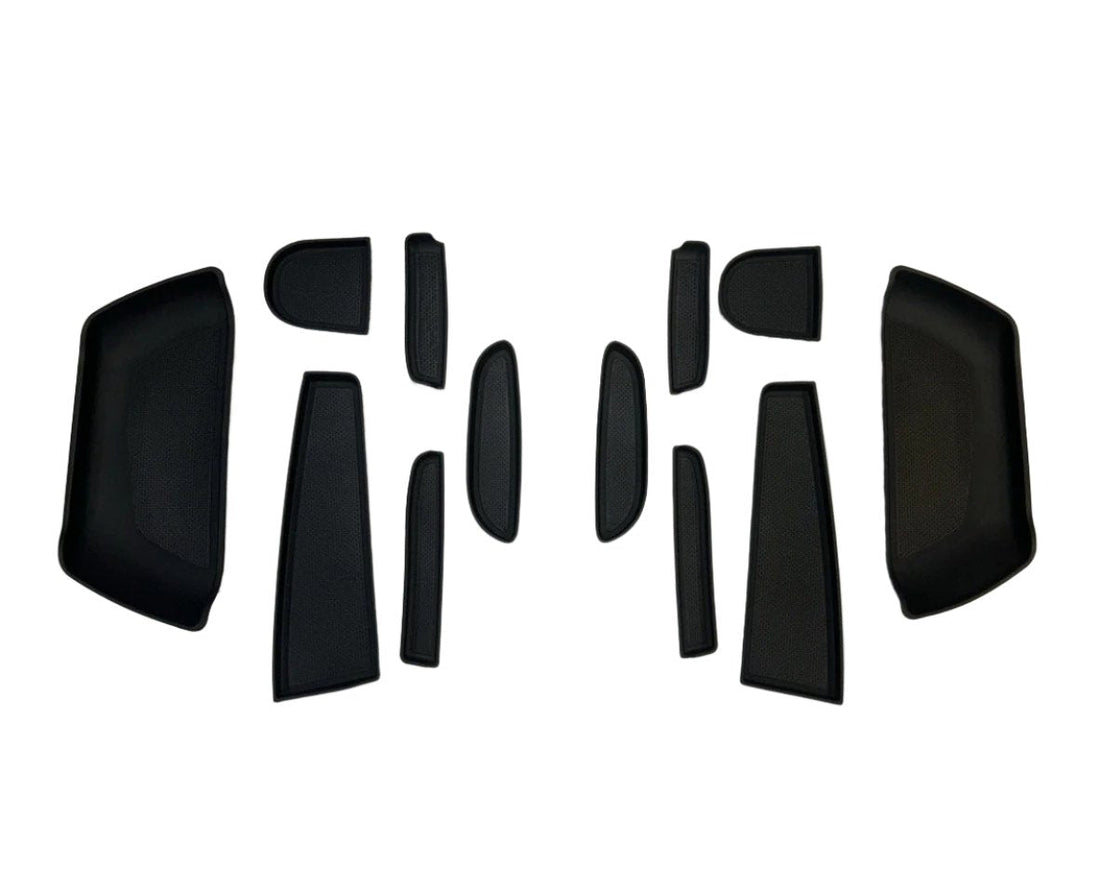 For Fiat Ducato RAM ProMaster Rubber Door Liner Pocket Inserts - Black - Van-X