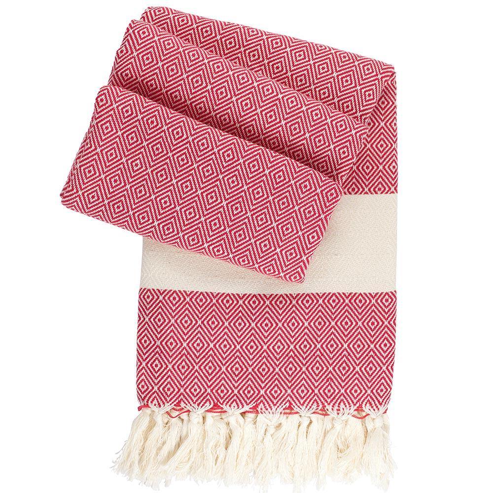 Fouta Charlotte red - hand-woven
