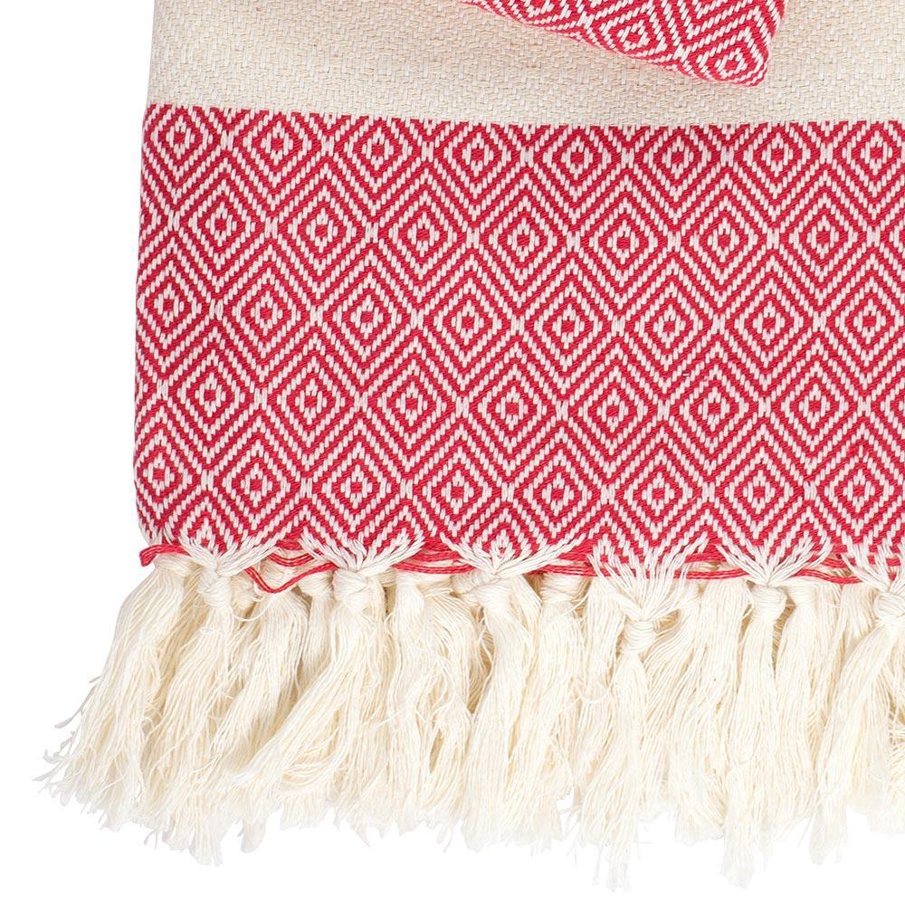 Fouta Charlotte red - hand-woven