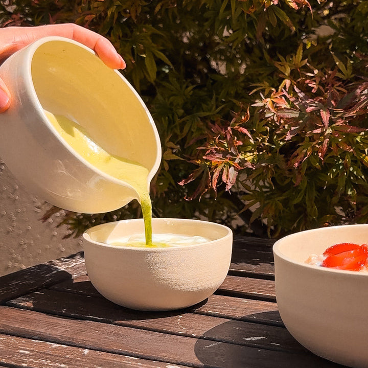 Matcha Set – Handmade Bundle with Chawan, Whisk Holder & Matcha Whisk (Beige, Stoneware, Mannheim)