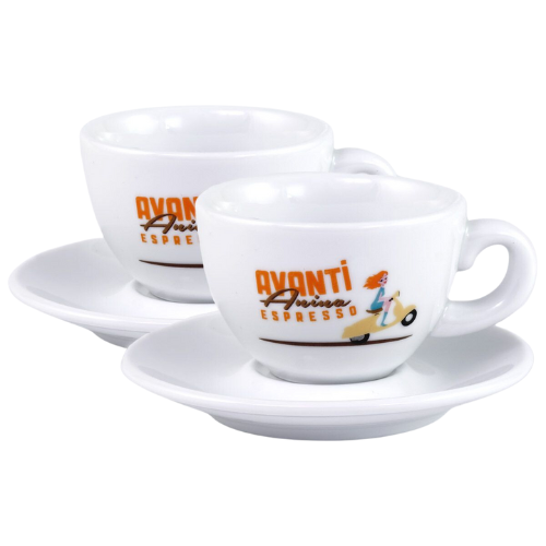 AVANTI Doppiotasse „ANINA“ – 2er Set inkl. Untertassen, 100 ml, dickwandig & robust