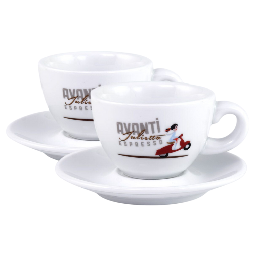 AVANTI Double-Walled Cups "JULIETTA" – Set of 2 incl. saucers, 100 ml, thick-walled & robust