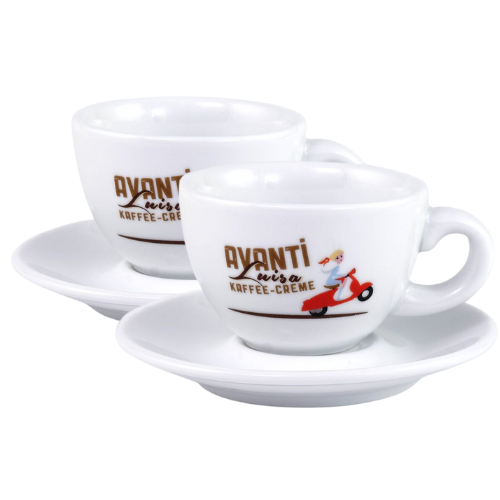 AVANTI Double-Walled Cups "LUISA" – Set of 2 incl. saucers, 100 ml, thick-walled & robust
