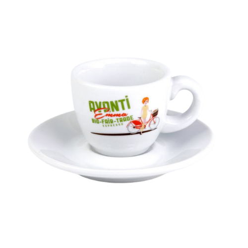 AVANTI Espresso Cup "EMMA" – Set of 2 Incl. Saucers, 70 ml, Thick-Walled & Robust