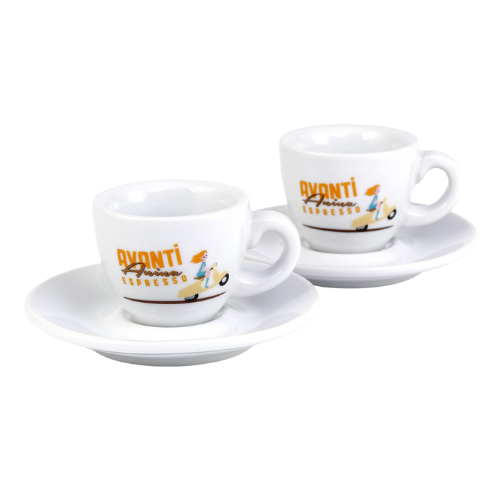 AVANTI Espresso Cup "ANINA" - Set of 2 including saucers, 70 ml, thick-walled & robust