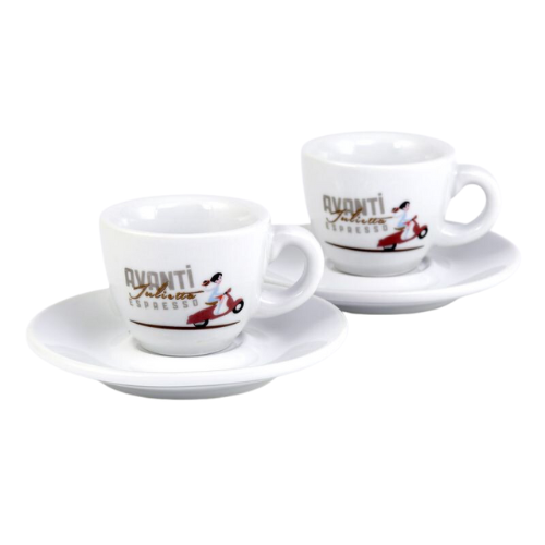 AVANTI Espresso Cup "JULIETTA" - Set of 2 including saucers, 70 ml, thick-walled & robust