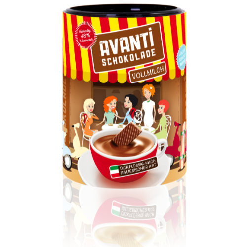 AVANTI Milk Chocolate Hot Cocoa – 400 g tin, creamy Italian style & emulsifier-free (42% cocoa)