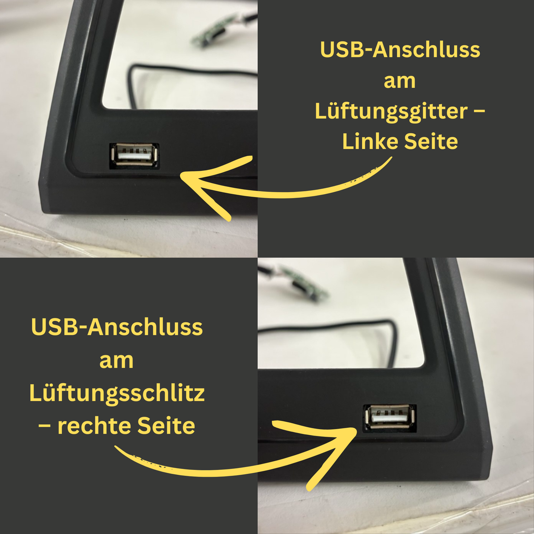 VW T6 Lüftungsdüsen-Blenden mit Getränkehalter – Set für links & rechts