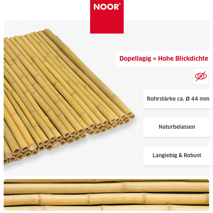 Bambusmatte DELUXE - Besonders stabiler Sichtschutz - Verschiedene Größen