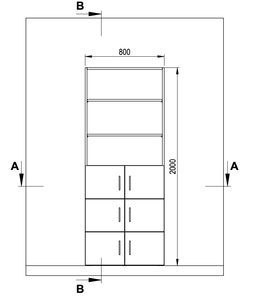 GEBA FlexiShelf with doors - 80cm
