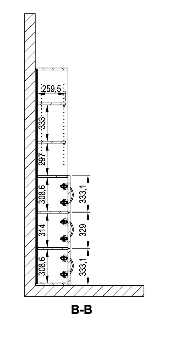 GEBA FlexiShelf with doors - 80cm