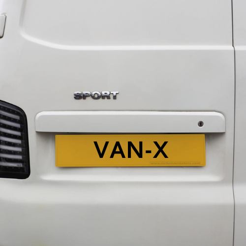 For VW T6 Barn Door Rear Number Plate Unit - Candy White Painted and Ready to Fit
